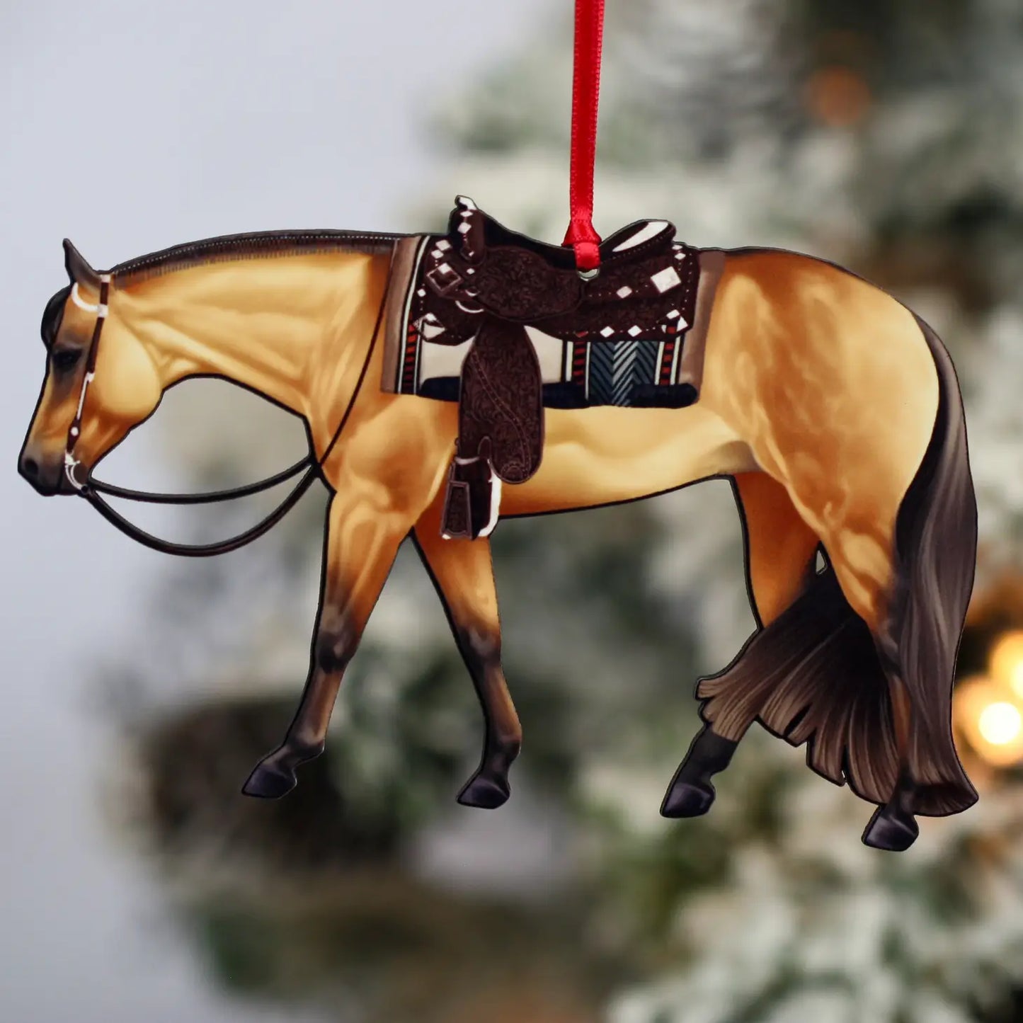 Buckskin Western Pleasure Christmas Tree Ornament - Sparkling Cowgirl