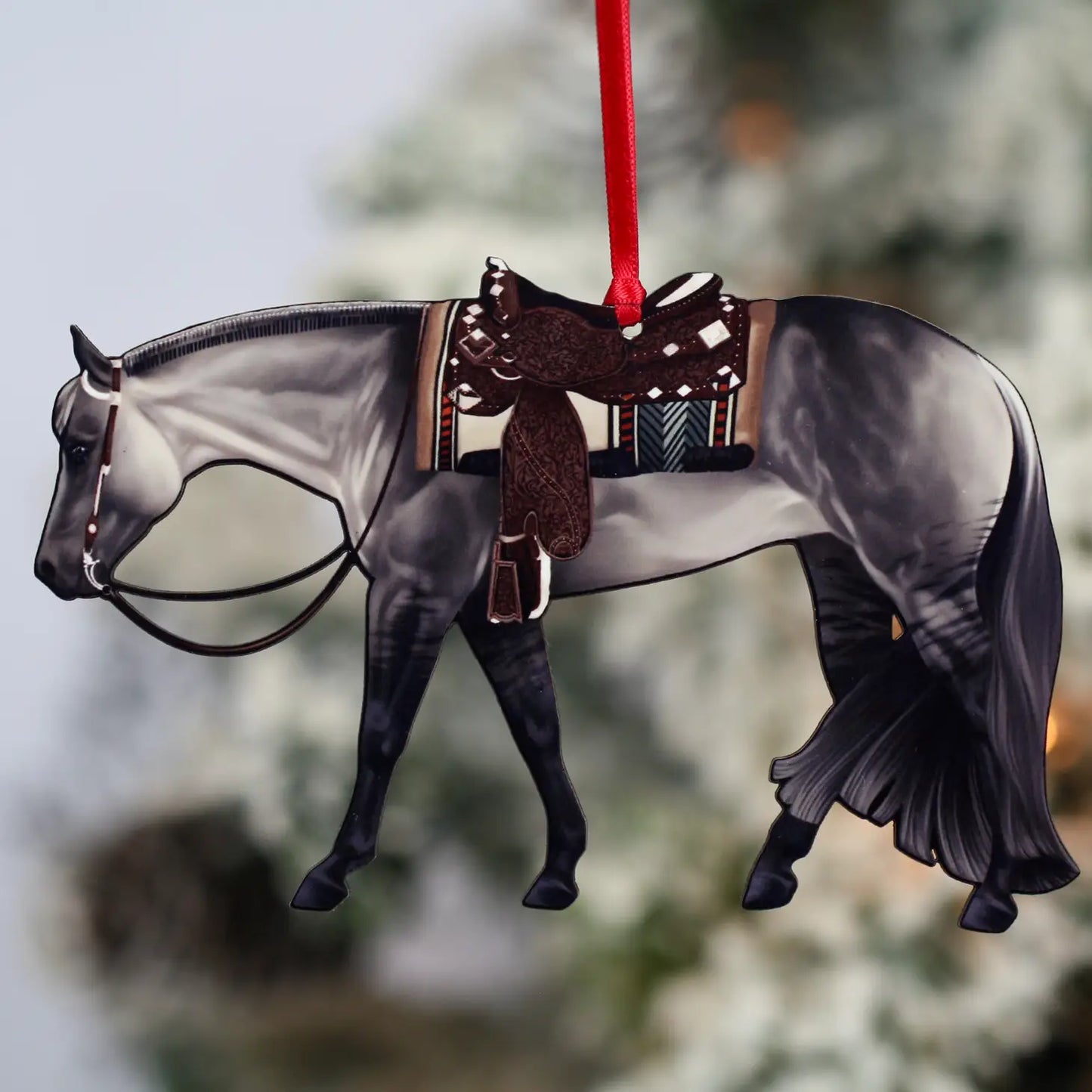 Grulla Western Pleasure Christmas Tree Ornament - Sparkling Cowgirl