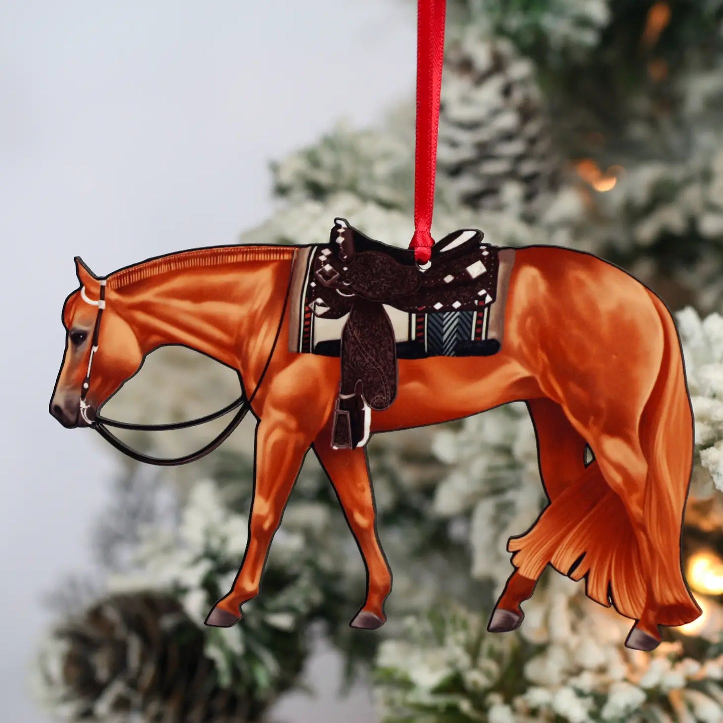 Chestnut Western Pleasure Christmas Tree Ornament - Sparkling Cowgirl