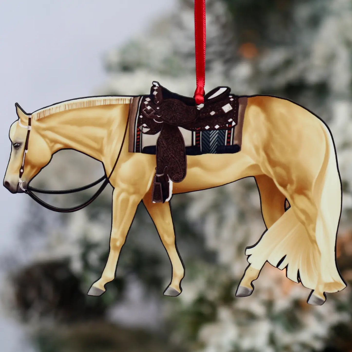 Palomino Western Pleasure Horse Christmas Tree Ornament