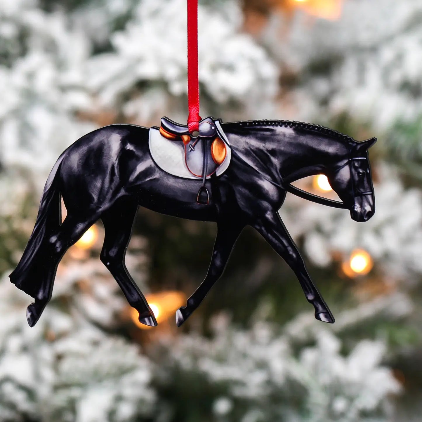 Black HUS Pleasure Horse Christmas Tree Ornament - Sparkling Cowgirl