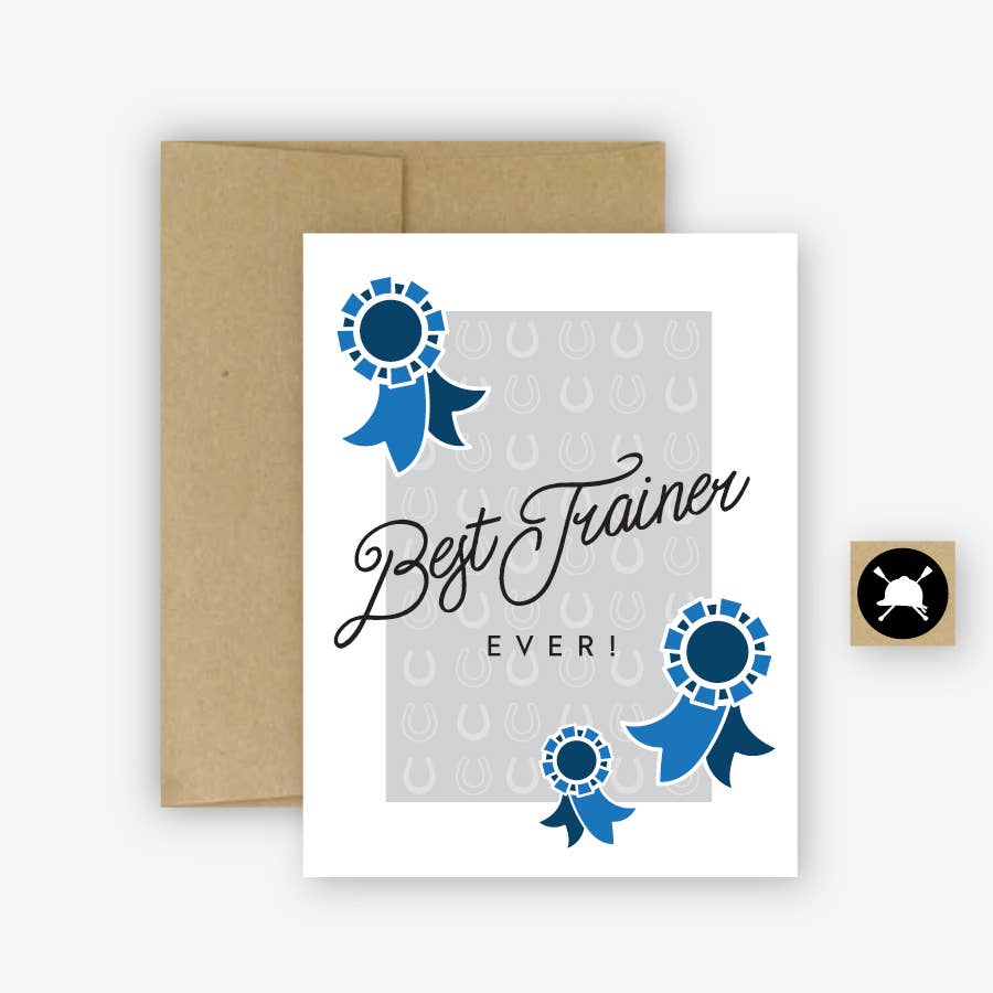 Best Trainer Ever Equestrian Horse Greeting Card - Sparkling Cowgirl
