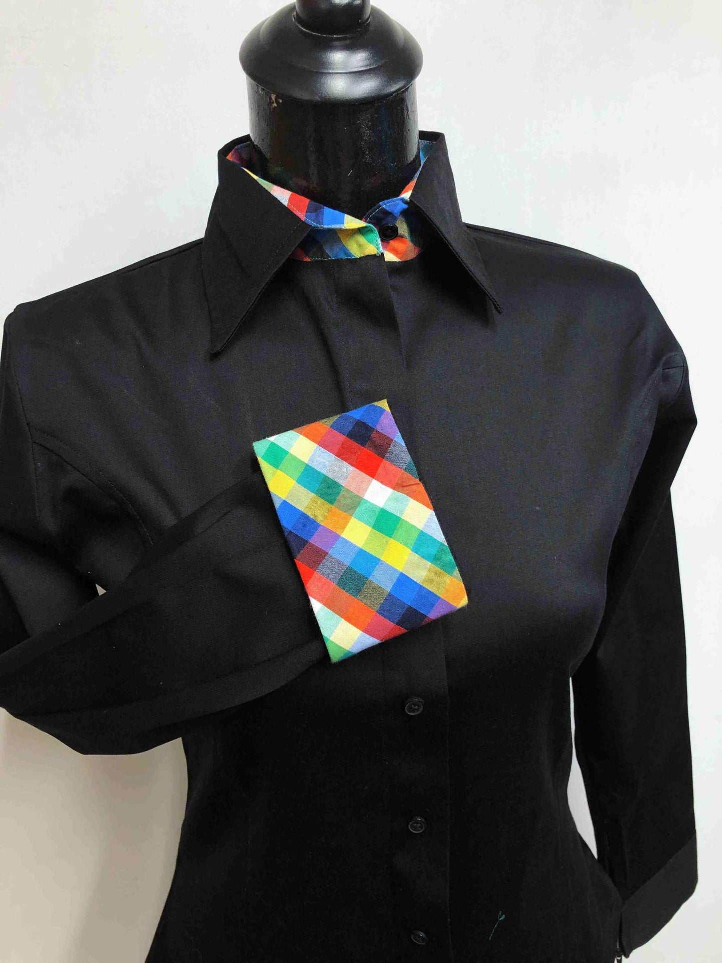 Black Concealed Zipper Show Shirt - Sparkling Cowgirl