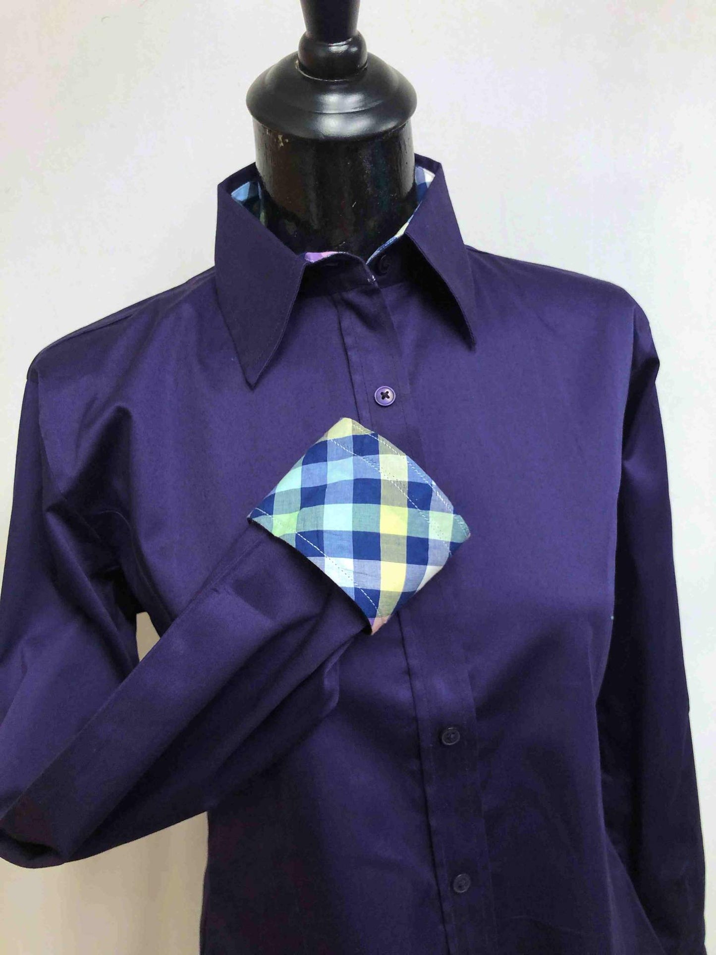 Dark Plum Concealed Zipper Show Shirt - Sparkling Cowgirl
