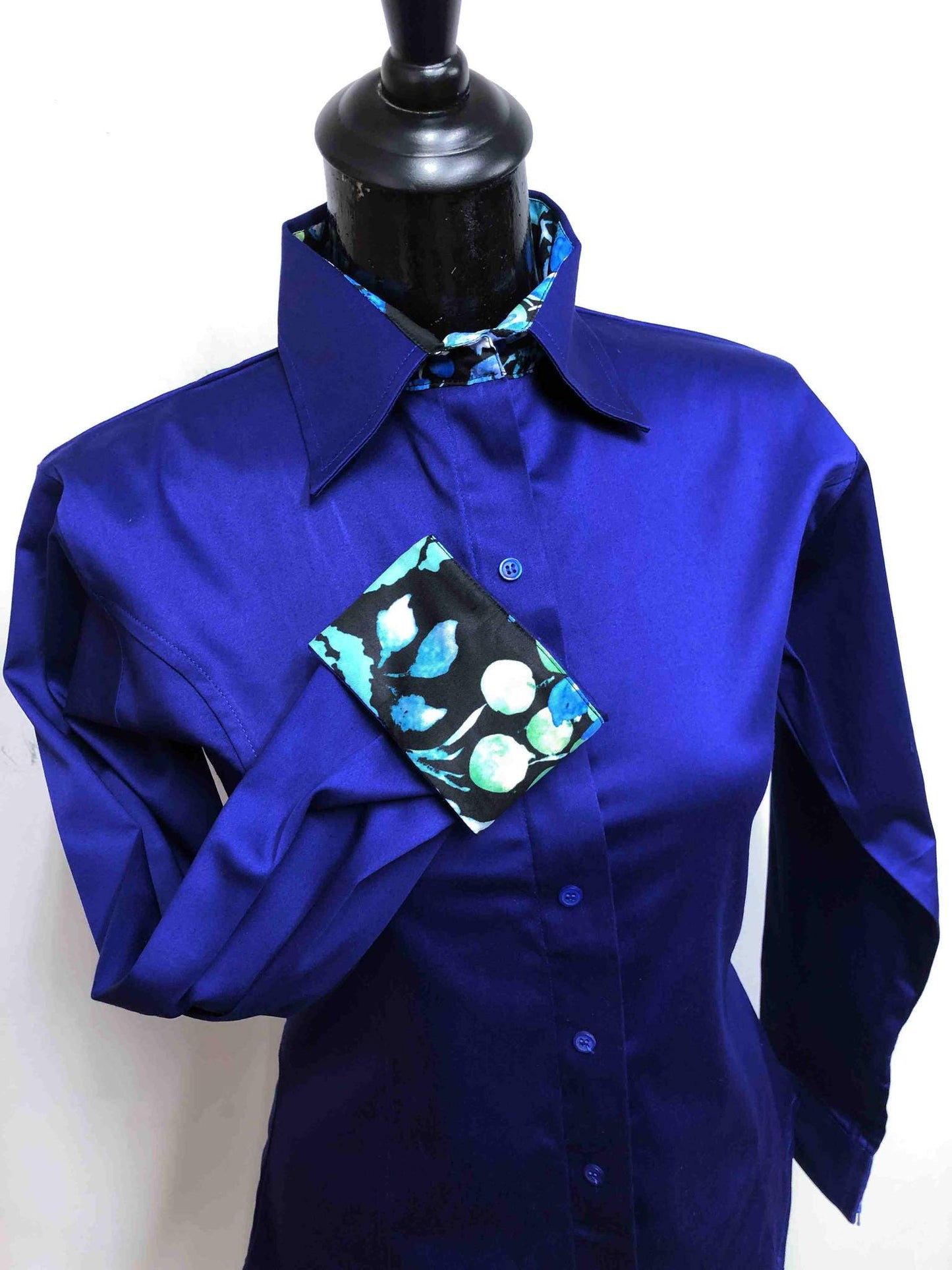 Dark Royal Concealed Zipper Show Shirt - Sparkling Cowgirl
