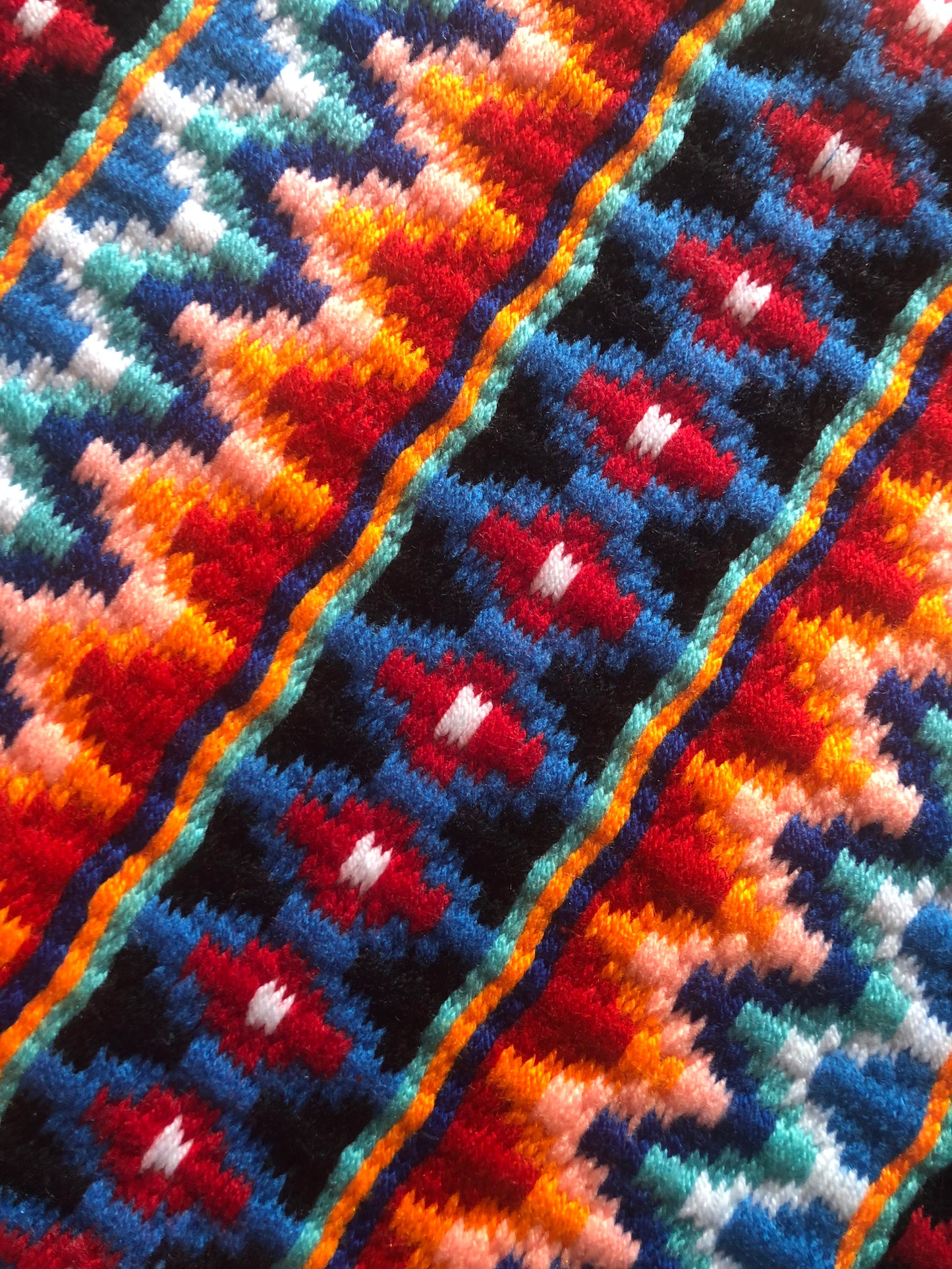 Elite Show Pad 2036 - Denim Blue base with Royal, Red, Orange, Aqua, Black and White - Sparkling Cowgirl