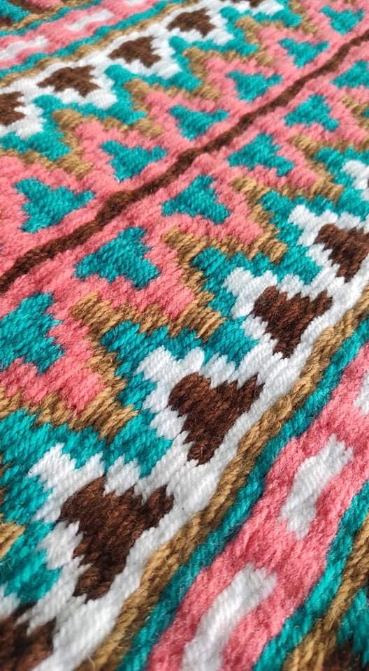 Show Pad 2029 - Chestnut base with Salmon, Tan, Teal, and White - Sparkling Cowgirl
