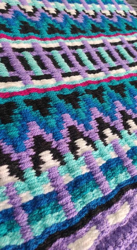 Elite Show Pad 2028- Lilac purple base with Aqua, Turquoise, Royal, Burgundy, Black and White - Sparkling Cowgirl