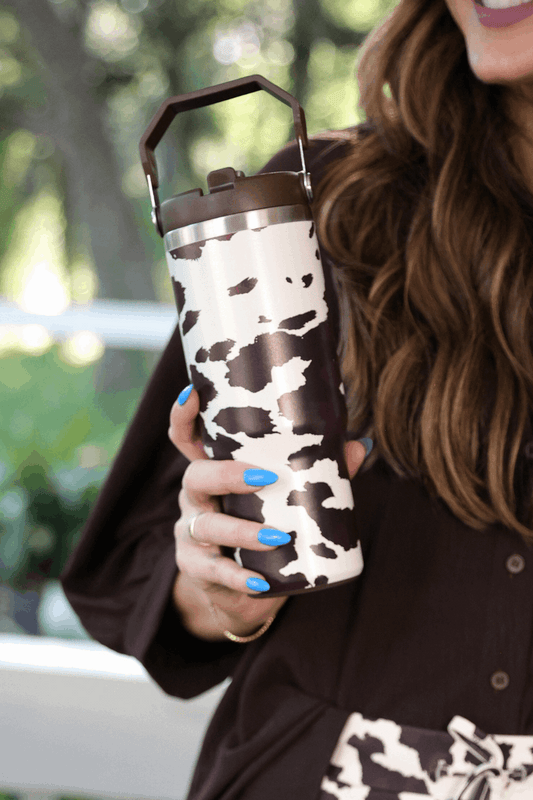 cow print tumbler
