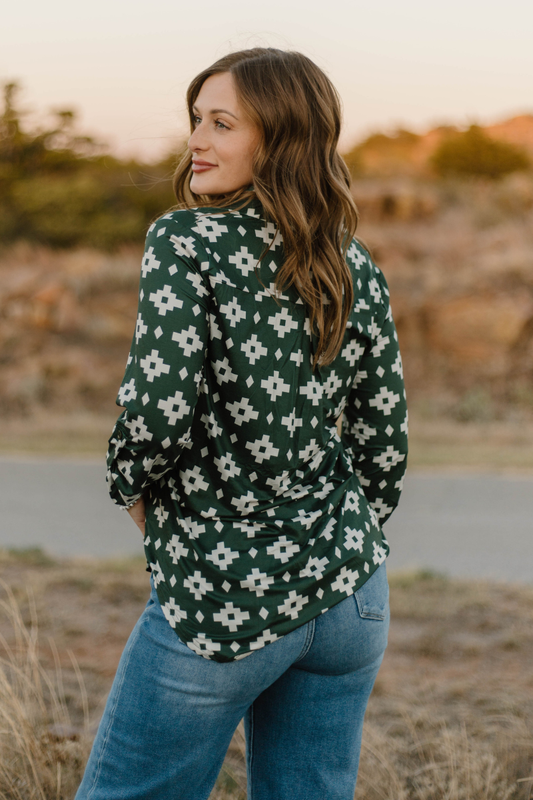 Aztec Pines Top - Sparkling Cowgirl