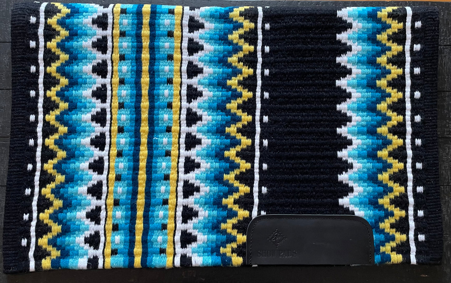 Show Pad 2081 - Black base with Royal, Aqua, Turquoise, Navy, Yellow and White Show Pad