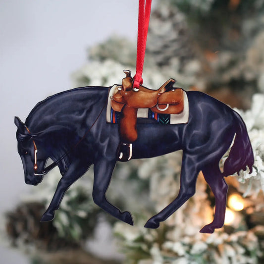 Black Reining Christmas Tree Ornament