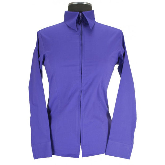Purple Fitted Zip Front Show Shirt