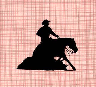 Reining Horse with Male Rider Vinyl Decal