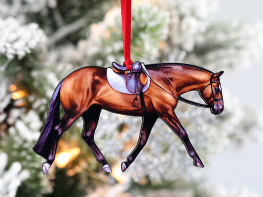 Bay Hunter Horse Christmas Tree Ornament