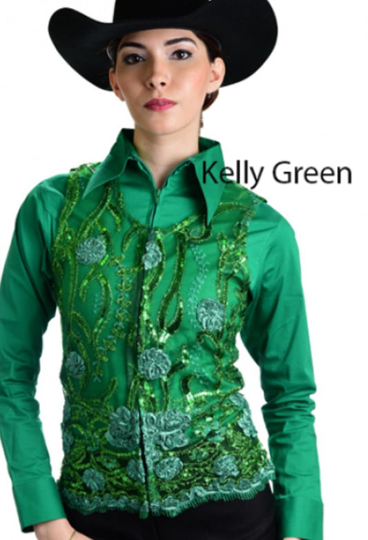 Molly Show Vest - Kelly Green - Sparkling Cowgirl