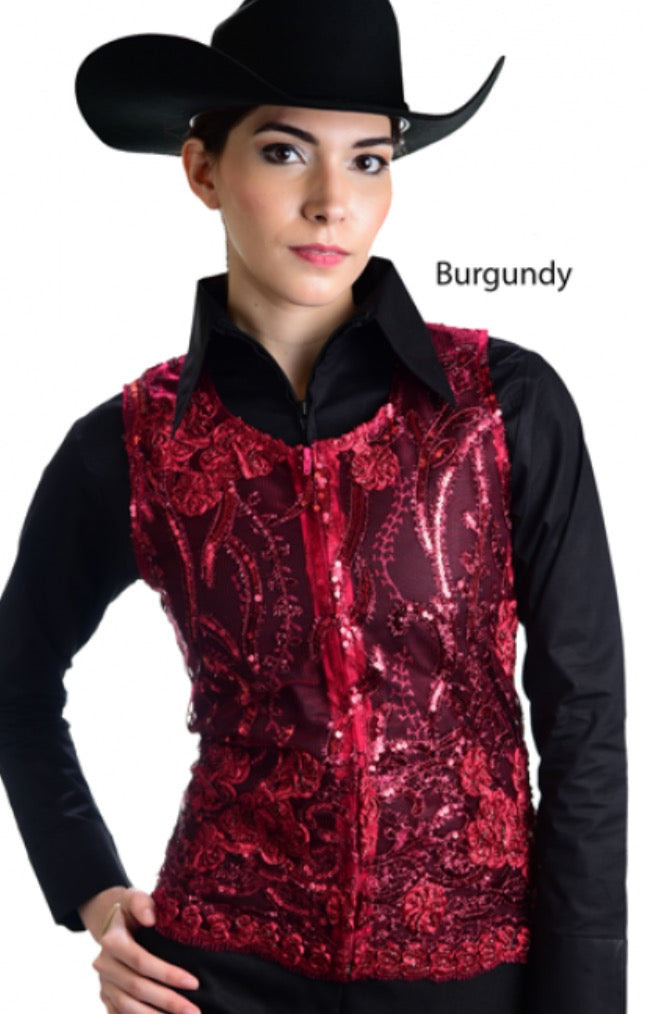 Molly Show Vest - Burgundy - Sparkling Cowgirl