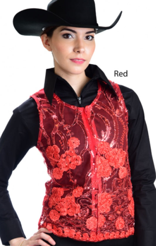 Molly Show Vest - Red - Sparkling Cowgirl