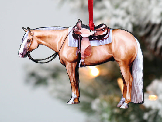 Palomino Western Pleasure Horse Christmas Tree Ornament