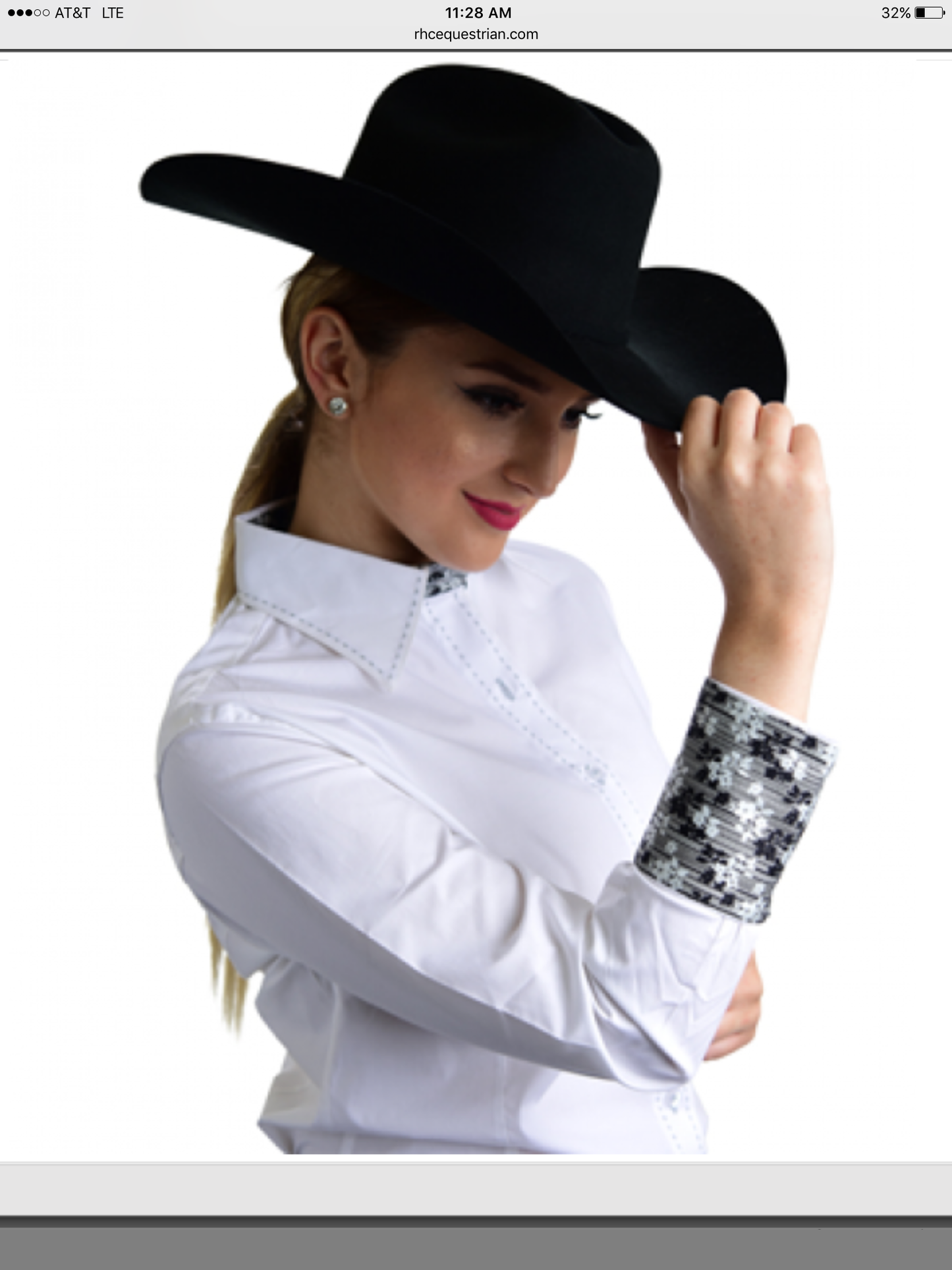 Buck Stitch Button Up Shirt - White - Sparkling Cowgirl