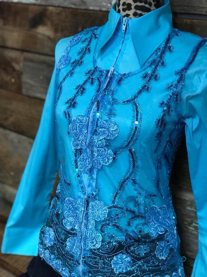Molly Show Vest - Teal - Sparkling Cowgirl