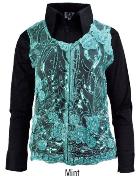 Molly Show Vest - Mint - Sparkling Cowgirl