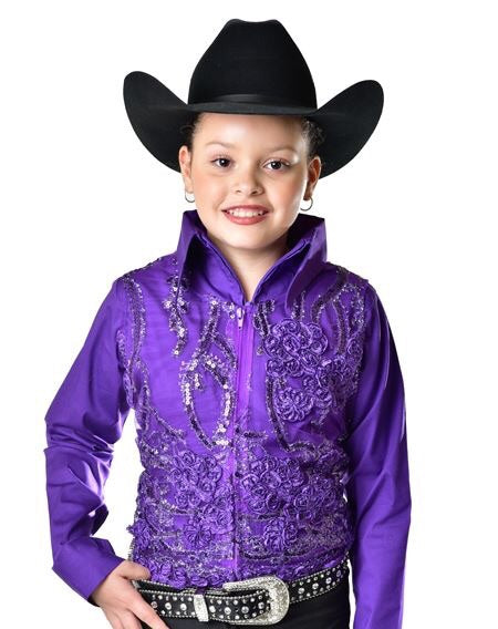 Girls Lace Sequin Show Vest - Sparkling Cowgirl