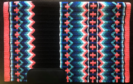 Show Pad 2038 - Coral base with Black, Aqua, Navy, Royal, Turquoise, and White