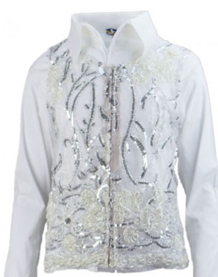 Molly Show Vest - White - Sparkling Cowgirl