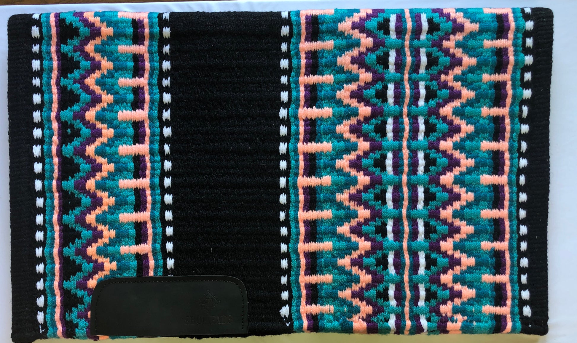 Show Pad 1991 - Black base with Peach, Purple, Turquoise, Aqua and White - Sparkling Cowgirl