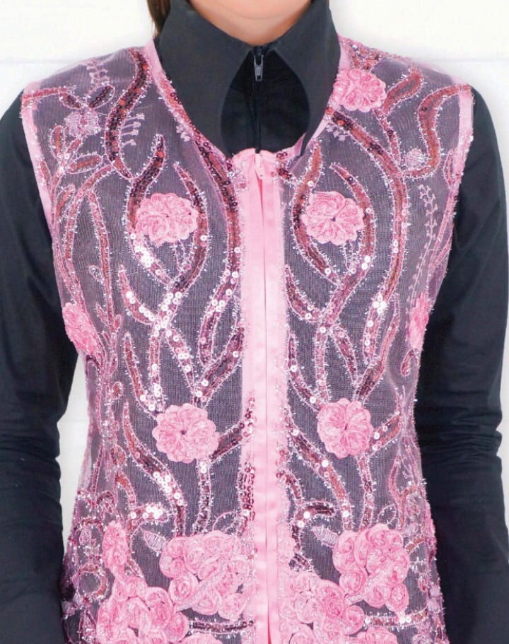 Molly Show Vest - Pink - Sparkling Cowgirl